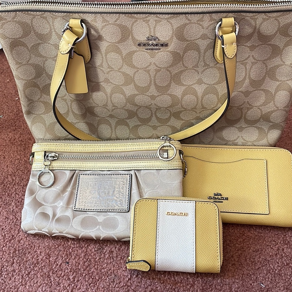 4 piece Yellow Coach set
